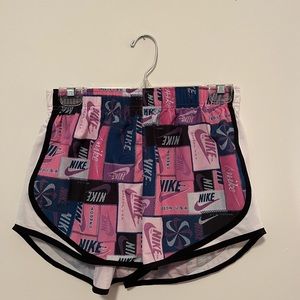Pink/Purple Nike Dri Fit Patchwork Logo Shorts | S